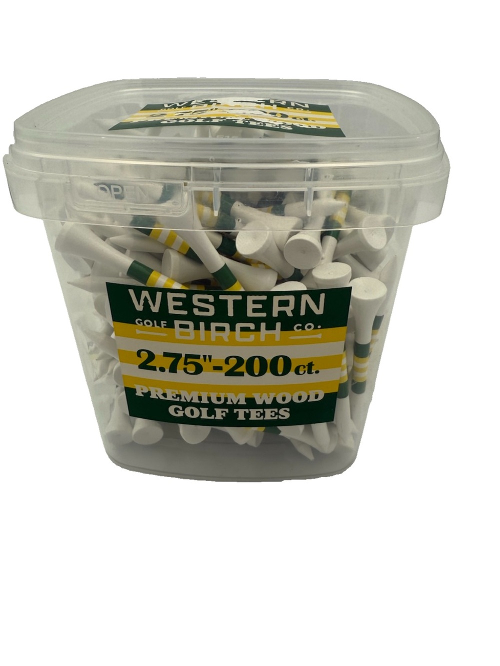 Western Birch Company White Golf Tees - 2.75" Premium Wood (200 ct)